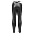 thumbnail image 2 of YIZYIF Kids Girls Metallic Shiny Workout Leggings Mid Waist Glossy Gymnastics Yoga Pants Black 6, 2 of 5