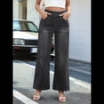 thumbnail image 4 of Pantalones Vaqueros Anchos de Talla Grande para Mujer, Cintura Alta, Adelgazantes, con Múltiples Bolsillos, Rectos, Holgados e Informales. Gris L, 4 of 10