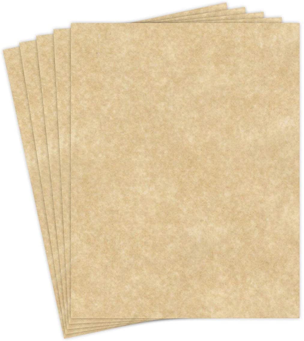 Aged 50 Sheets Per Pack Size 8.5 X 11 Inches Parchment Paper Text 24lb
