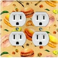 thumbnail image 1 of Metal Light Switch Plate Cover Macaroon Fruit Croissant French Desserts CAK014, 1 of 13