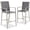 Taupe/Charcoal, variant on Outdoor Barstools Set of 2, Bar Height Patio Chairs w/ All-Weather Mesh - Brown/Light Brown
