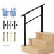 thumbnail image 1 of QinaQin Barandal exterior, kit de pasamanos de hierro para escalera con ángulo ajustable, pasamanos metálico resistente para pisos de concreto, madera, cemento o mármol, 1 of 7