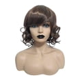 thumbnail image 3 of WXLCISI Fashion Women Synthetic Short Fluffy Brown Hair Wig Natural Wavy Curly Wigs, 3 of 8