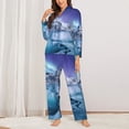 thumbnail image 2 of Disketp Night At Lake Aurora 1 Pajamas Set Long Sleeve Sleepwear Womens Button Down Nightwear Pj Sets-{designName}-Medium, 2 of 7
