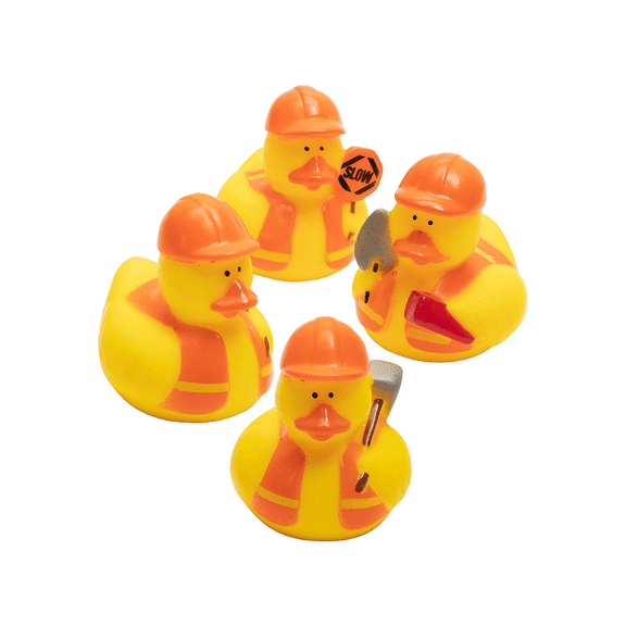 Construction Rubber Duckies - Party Favors - 12 Pieces