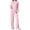 Pink, variant on Kaemgyyd Women's Casual Pajama Set Solid Color Hooded Long Sleeve Pullover and Wide Leg Pants 2 Piece Outfit Pj Loungewear