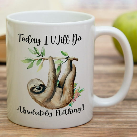 1pc, Funny Coffee Mug, 11oz Ceramic Coffee Cups, Water Cups, Summer Winter Drinkware,The Best Choice For Home And Office,sloth Lovers Gift