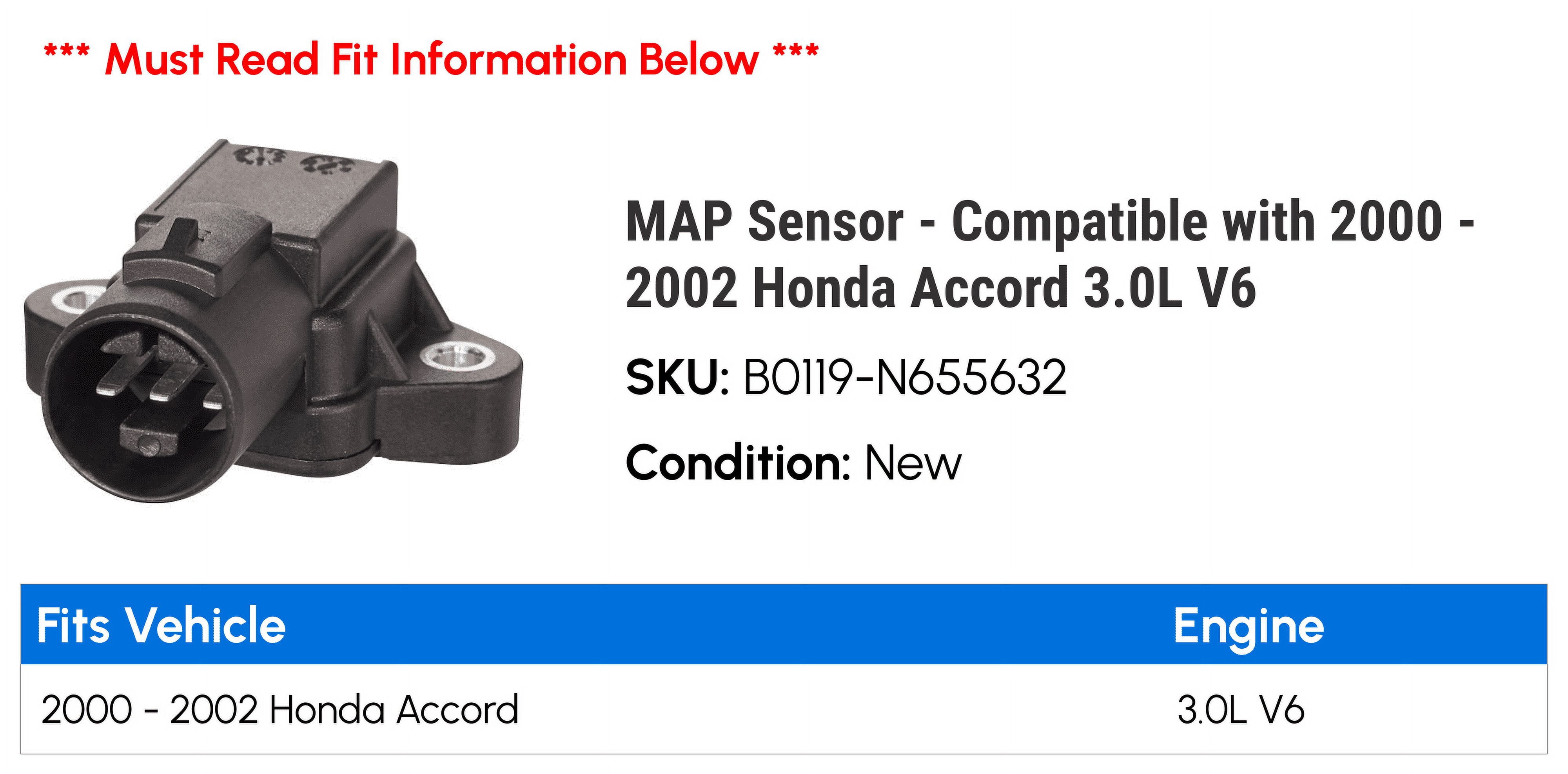 MAP Sensor - Compatible with 2000 - 2002 Honda Accord 3.0L V6 2001
