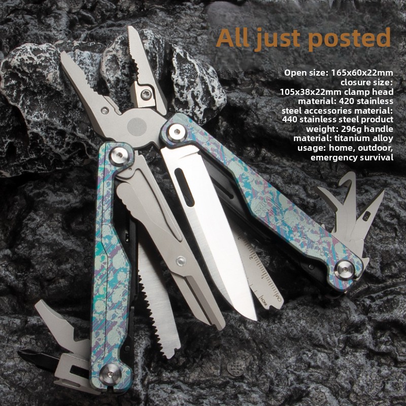 NEW Premium Titanium Handle multi-function Pliers 420 Stainless Steel Head 440 Accessories Outdoor emergency survival tools
