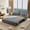 Grey, variant on 67.7" Pull-Out Couch Queen Size, Corduroy Sleeper Sofa Bed, 3 in 1 Convertible Couch with Bluetooth Speaker, 2 USB Ports, 6 Pillows & Side Pockets, for Living Room, Apartment, Office, Brown