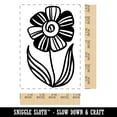 thumbnail image 2 of Modern Spring Summer Flower Rectangle Rubber Stamp Stamping Scrapbooking Crafting - Small 1.7in, 2 of 7