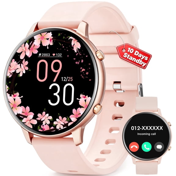 Mingdaln Smart Watch for Women, with 1.39" HD Answer Make Call/IP68 Waterproof/10 Days Standby, with Fitness Tracker,Smartwatch for Android IPhone Devices(Gold)