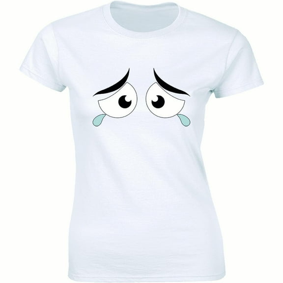 Crying Anime Eyes Sad Tears Emo Crybaby Cartoon Expression Women's T-Shirt