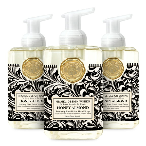 Michel Design Works Foaming Hand Soap, Honey Almond, 3-Pack, Foaming Hand Soap