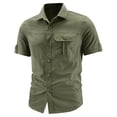 thumbnail image 2 of Vetsdori Short Sleeve Big and Tall T-Shirts for Men Quick-dry and Pocket Summer Button up Work Collar Breathable Plain Mens Shirts Casual, 2 of 5