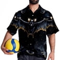 thumbnail image 4 of Bats Men's Short Sleeve Poplin Shirt - Casual Printed Button Down Short Summer Beach Shirts Unisex940, 4 of 6