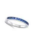 thumbnail image 4 of CHOOSE YOUR COLOR Stackable Blue Simulated Sapphire Ring .925 Sterling Silver Band CZ Female Size 5, 4 of 4