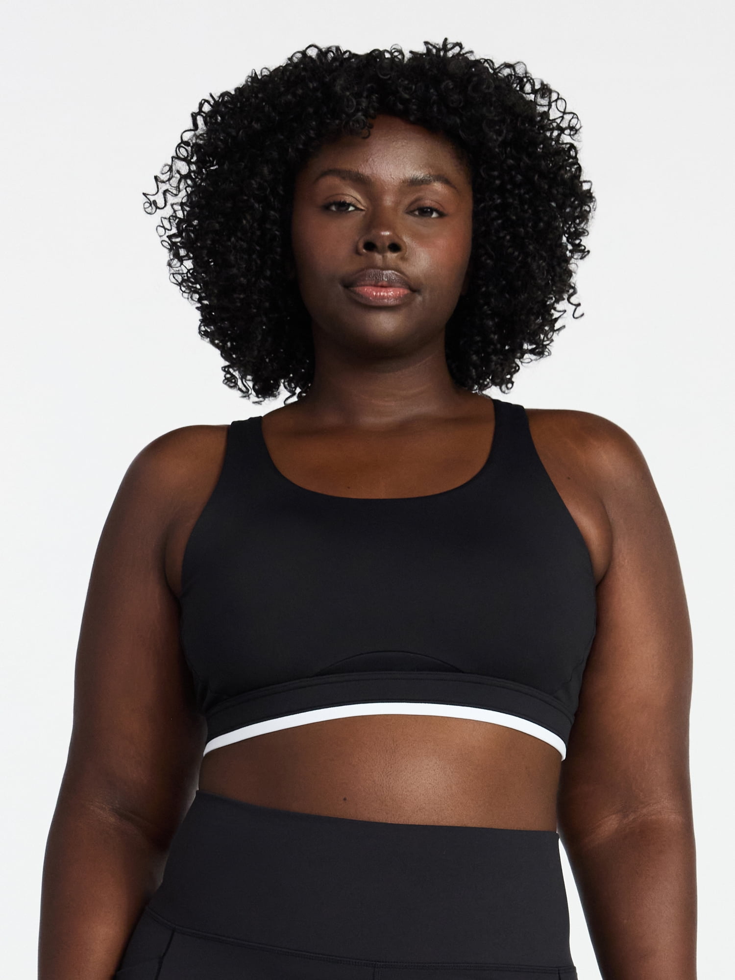 Avia Women's Medium Support Open Back and Contrast Tipping Sports Bra, XS-XXXL