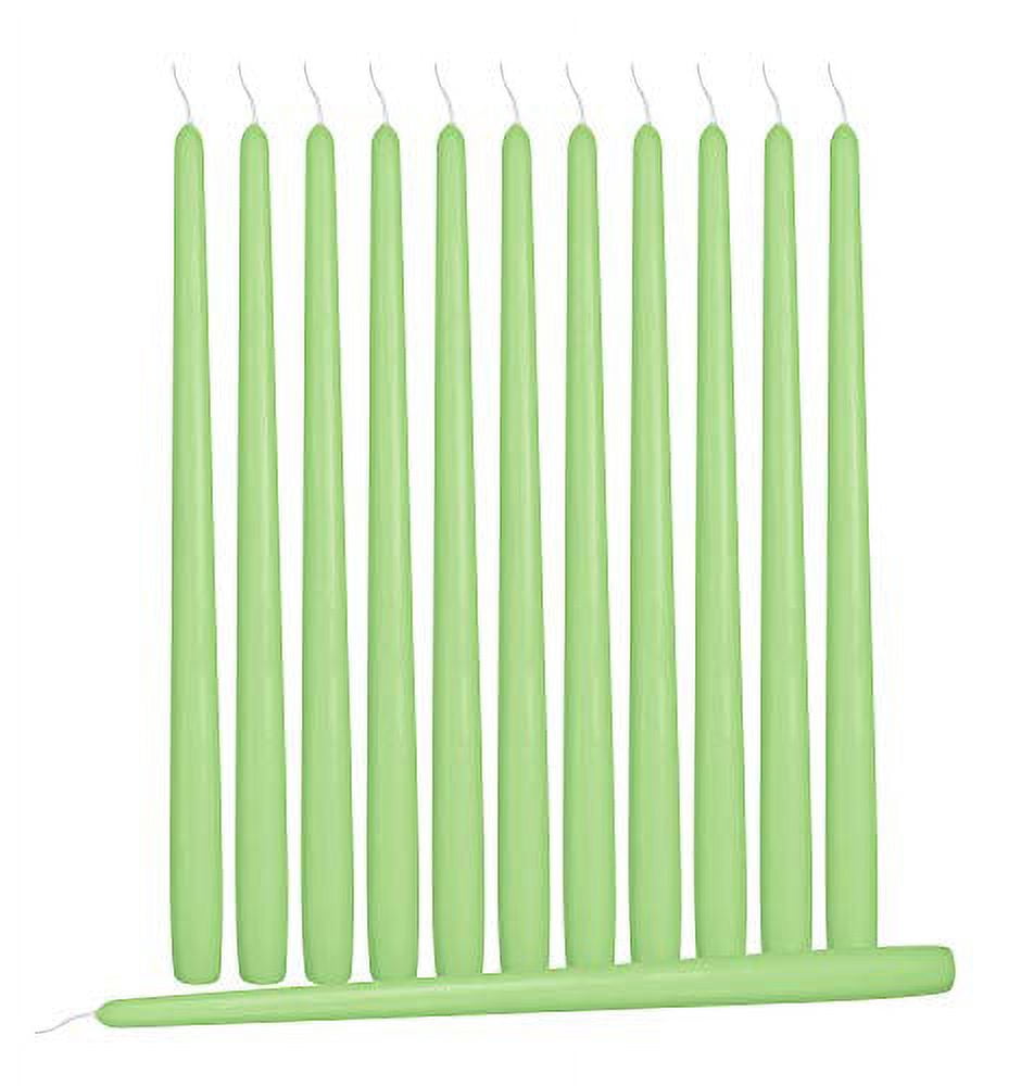 Hyoola Bulk 14" Hunter Green Dripless European Made Taper Candles, Unscented Paraffin Wax with Cotton Wicks, 96 Pack