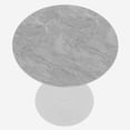 thumbnail image 5 of 27.6-inch white coffee table, mid-century modern style dining table, suitable for 2-4 people, featuring a round light gray veined marble tabletop, perfect for various settings., 5 of 6