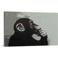 thumbnail image 1 of ARTCANVAS The Thinker Monkey Canvas Art Print by Banksy - Size: 12" x 8" (0.75" Deep), 1 of 9