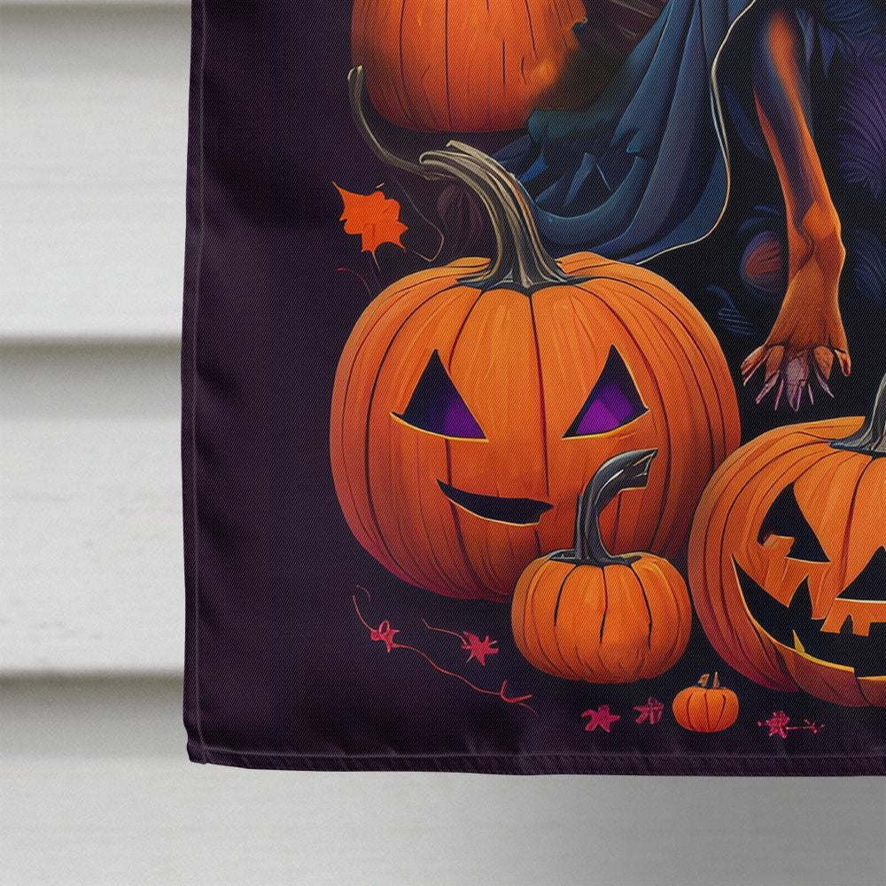 Halloween Miniature Pinscher Dog House Flag 28x40IN Double-Sided Polyester Decorative Sleeve Pole Flag for Outdoor Home Garden