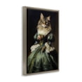 thumbnail image 3 of Stupell Industries Cat in Elegant Dress Animals Painting Brown Floater Framed Canvas Art Print Wall Art, 21 x 31, 3 of 9