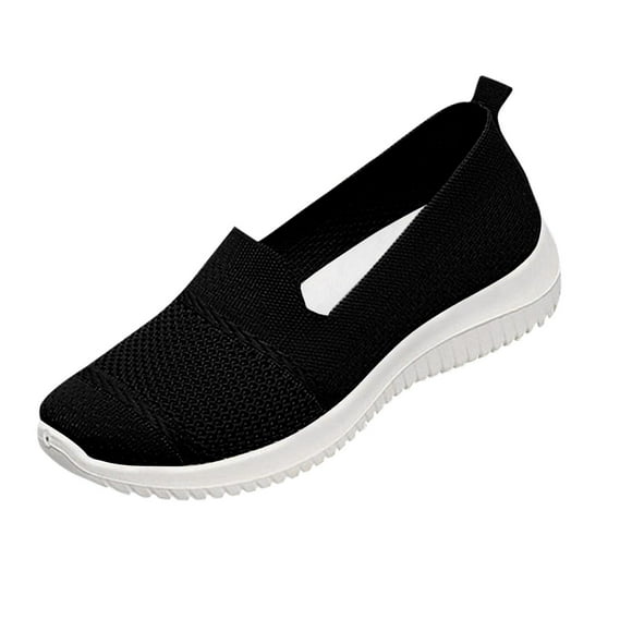 Tauxra Shoes for Women Slip On, Lightweight Knit Fabric Slip On Shoes with Wedge Heel, Breathable and Comfortable Casual Shoes for Daily Wear