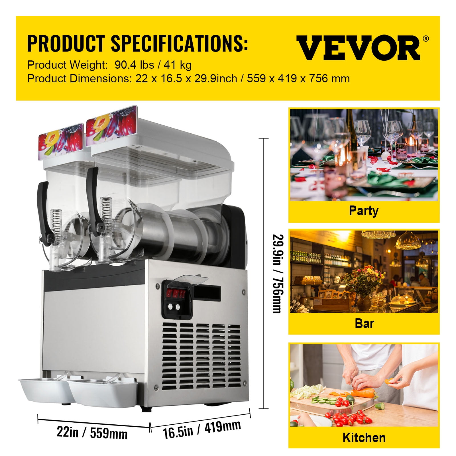 VEVOR Commercial 10L/20L/30L Slush Making Machine Frozen Drink Machine Ice  Maker