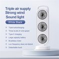 thumbnail image 2 of Desk Fan, 3-Head Strong Airflow USB Rechargeable Portable, 1 Pack White, Personal Cooling Fan for Office Home Outdoor Camping Desktop Use, 2 of 9