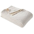 thumbnail image 2 of Better Homes & Gardens Luxury Gauze Reversable Cotton Bed Blanket, Arctic White, Full/Queen, 2 of 4