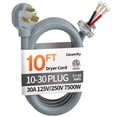 thumbnail image 1 of Cable para secadora Deeklify de 3 patas, 3,0 m, 30 A, 250 V, 7500 W, 1 of 7