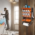 thumbnail image 2 of Sidasu 2-Tier Spray Paint Can Holder Rack Wall-Mount, Heavy Duty Spray Bottle Lube Can Organizer, 8 Can Storage Rack with Paper Towel Rod, Ideal for Garage/Workshop/Home,Orange, 2 of 6