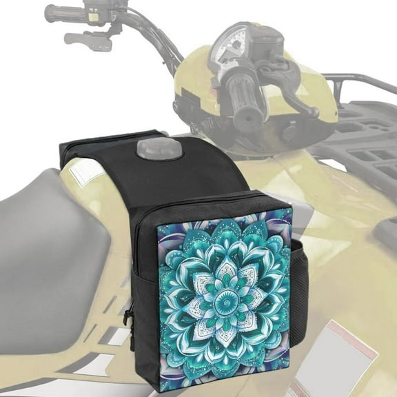 Uorisanigo ATV Saddle Bag, Waterproof Mandala Lotus Print Motorcycle Tank Bag Front Saddlebag - Cargo Tank Bags Storage Luggage for ATV Dirt Bike Snowmobile Motorcycle