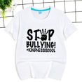 thumbnail image 2 of WEIYLL T-Shirts for Girls Soft Short Sleeve Crew Neck Summer Comfortable Letter Printed Kids Clothing for 11-12 Years, 2 of 5