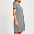 thumbnail image 7 of Byworldtasic Women's 2026 T Shirt Dress Summer Casual Flowy Short Sleeve Ruched Waistline Round Neck Going Out Dress, 7 of 7