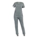 thumbnail image 3 of Conjunto de uniforme médico para mujer, top y pantalón deportivo, duradero, cuello en V, elástico y atlético, para enfermera Gris, 3 of 9