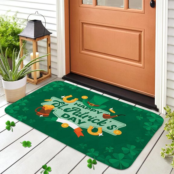 St. Patrick'S Day Decorative Doormats,Farmhouse Profile Rug Mats for Home Indoor and Outdoor Use,Holiday Decor
