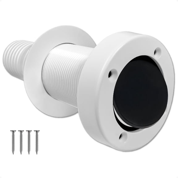 Five Oceans 1-1/2" Boat Through Hull with Scupper Valve – Self-Bailing Deck Drain for Pontoon & Boats - FO4966