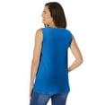 thumbnail image 2 of Woman Within Plus Size Perfect Sleeveless Shirred V-Neck Tunic, 2 of 6