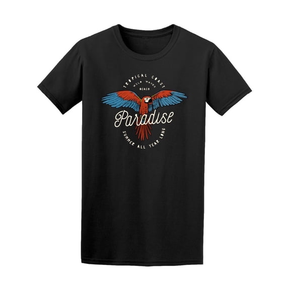 Vintage Paradise Tropical Parrot Tee Men's -Image by Shutterstock