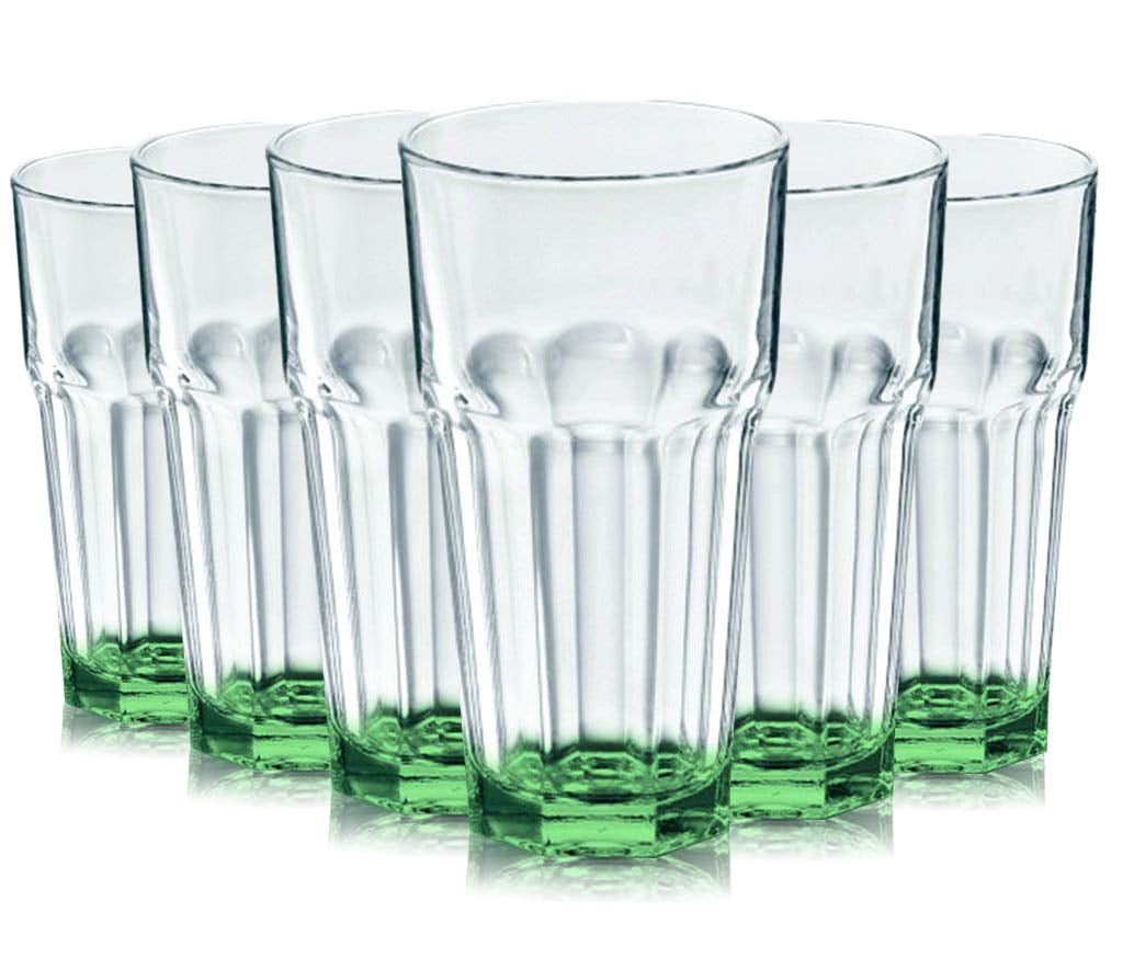 Light Green Bottom Accent Libbey Gibraltar 16 Ounce Cooler Glasses