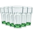 thumbnail image 1 of TableTop King 16 Ounce Cooler Glasses, Libbey Gibraltar Bottom Accent, Light Green, Set of 6, 1 of 1