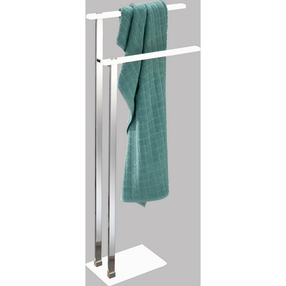 Natura Stand Towel Holder Chrome/White Wood
