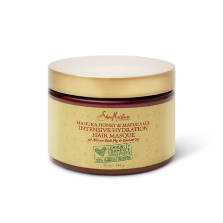SheaMoisture Hydrating Hair Mask, Manuka Honey and Mafura Oil Frizz Control For Dry Hair 12 oz