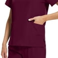 thumbnail image 7 of Resivox Womens Scrubs Plus Size Medical Uniforms Stretchy V Neck Scrub Pants and Tops Scrub Joggers Nursing Uniforms Scrub Sets Wine M, 7 of 7