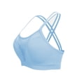 thumbnail image 4 of Hontri Women's Solid Color Underwire Bra - Large Size Hollow Sports Blue 1 L, 4 of 8