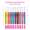 thumbnail image 2 of Crochet Hooks,12 Pcs Crochet Kit,Soft Needles Crafts Sewing Knitting Hooks Tool,DIY Weave Yarn Kit, 2 of 6