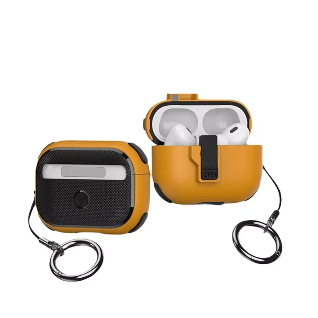 GadgetCom Étui de Remplacement Compatible avec Apple AirPods Pro 1 2, Étui de Protection en TPU PC avec Verrouillage Sécurisé à Ouverture Instantanée, avec Sangle