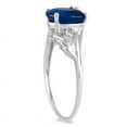 thumbnail image 2 of SZUL Women's 2 1/4 Carat Oval Sapphire and Diamond Leaf Ring in 10K White Gold, 2 of 3